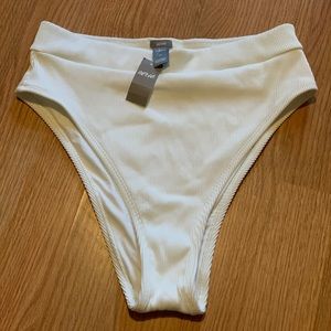 Aerie American Eagle High Waist White Bikini Med